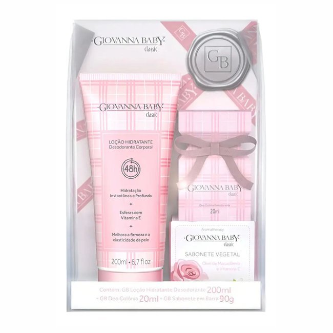 Kit Giovanna Baby Classic Loção Hidratante 200ml + Deo Colônia 20ml + Sabonete Vegetal em Barra