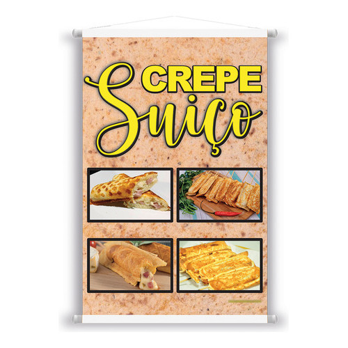 Banner de Crepe Suíço Lanchonete Trailer Carrinho 40x60cm
