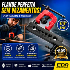 Flangeador Automotivo EDA C/ Cortador De Tubos 3/16 a 5/8 Profissional Oficina Instalações Manutenção
