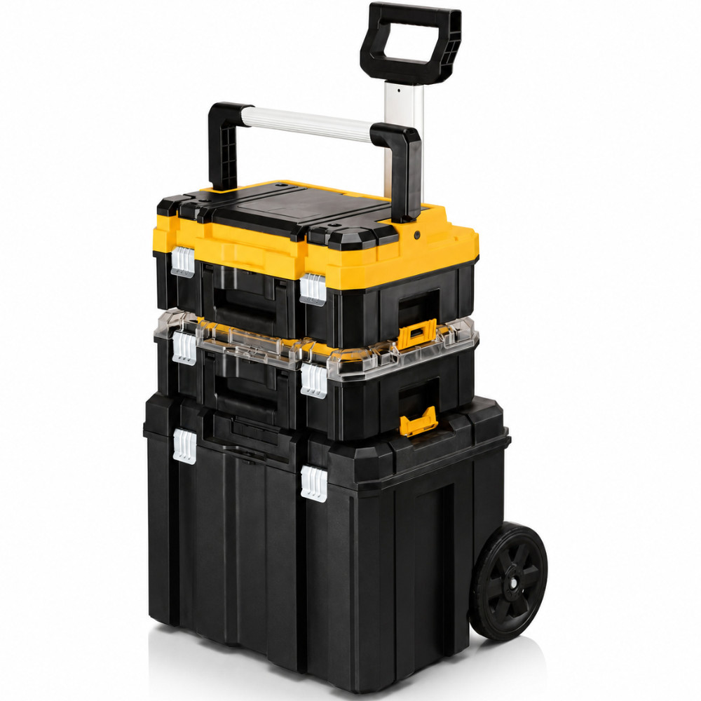 Torre Modular Móvel DeWalt TSTAK DWST60404 3 Peças Com Rodas Caixa Organizadora Ferramentas