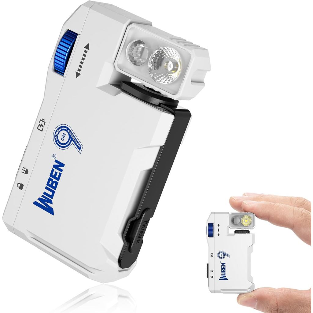 Lanterna Recarregável WUBEN G5 EDC, 400 Lúmens, Fontes de Luz Duplas, Mini Lanterna com Luz RGB, Lanterna de Bolso Portá