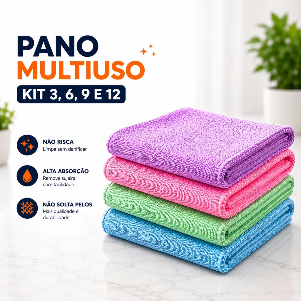 Panos Microfibra multiuso 30x30 limpeza alta absorção Flanela cozinha móveis premium vidro limpeza
