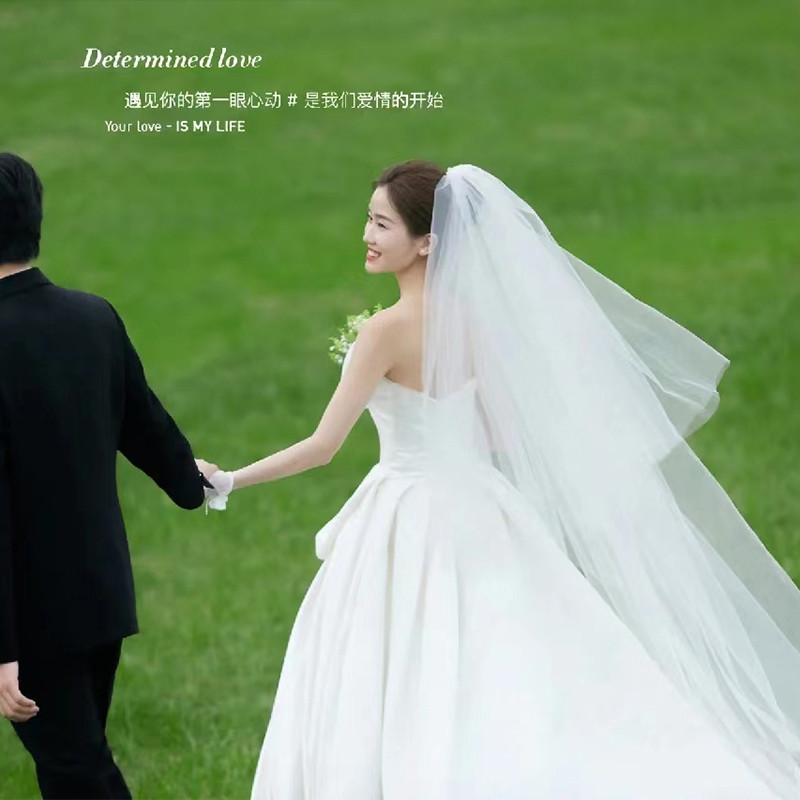 Véu de gaze principal de noiva, novo estilo, coreano, casamento, gaze dura, fofo, simples, Super fada, estilo floresta,