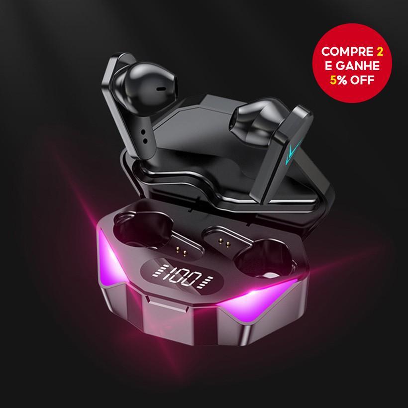 Fones de ouvido Bluetooth TWS X15 Pro estéreo com cancelamento de ruído, microfone e sem atraso para jogos.