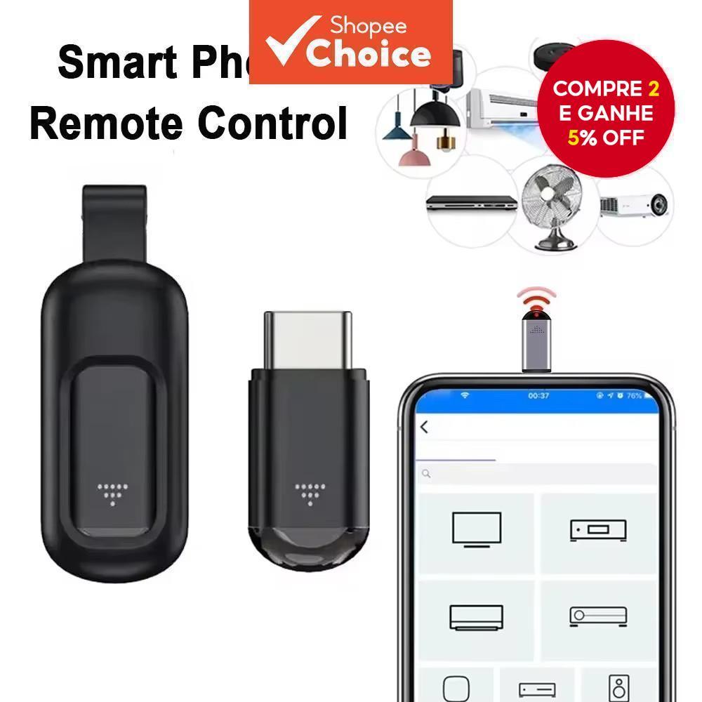 Tipo-C Micro USB Inteligente Infravermelho Universal Remoto Para TV Box Celular Ar Condicionado