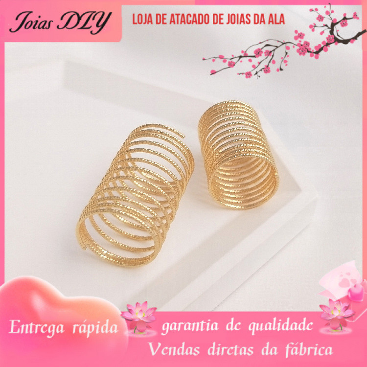 Preservação de cor 14K banhado a ouro lote flor anel de fio banhado a ouro acessórios DIY anel de mola Material de bobin