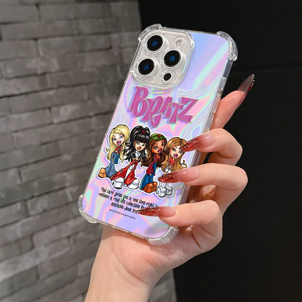 Capa de celular requintada e elegante, com bonecas B-bratz, adequada para iPhone 17, 16e, 16, 15, 14, 13, 12, 1 e outros