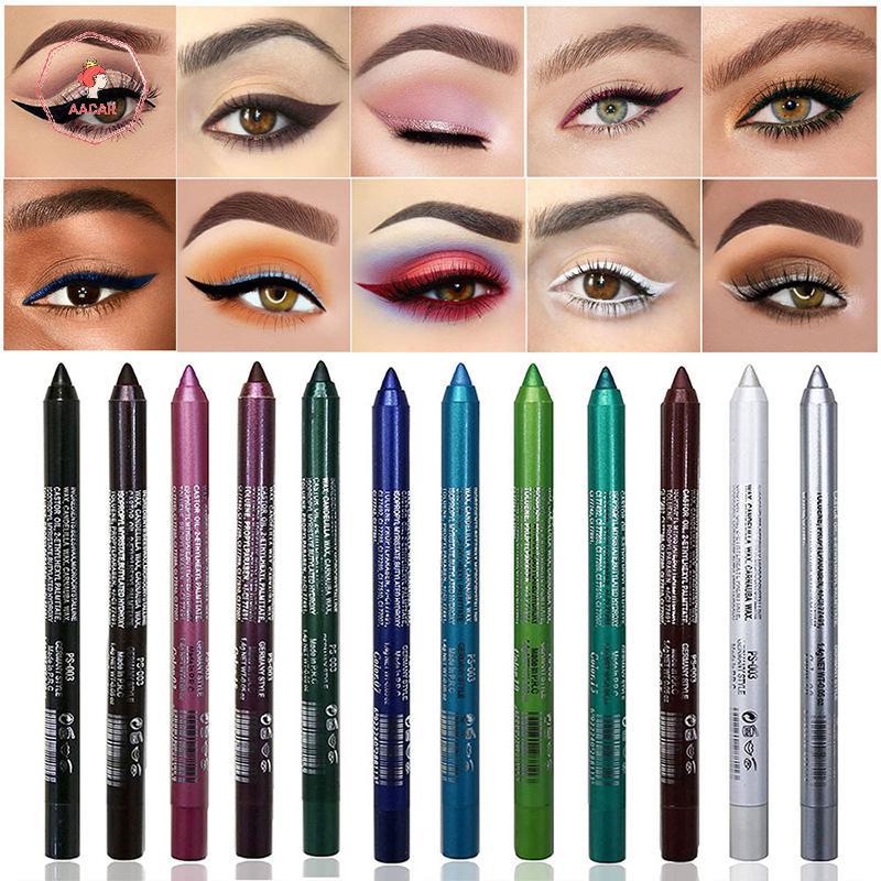 AACAR Sombra Caneta Delineador 14 Cores Monocromático Alta Multifuncional À Prova Dwaterproof Água Pérola Glitter Gel Ma