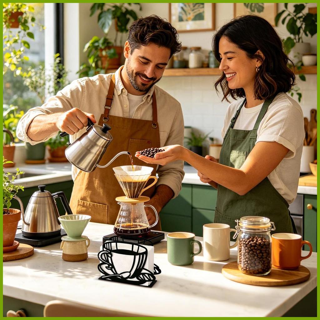 Suportes De Filtro De Café Ferro Copo Forma Barra Decoração Recipiente De Armazenamento De Papel Para Casa Cozinha Resta