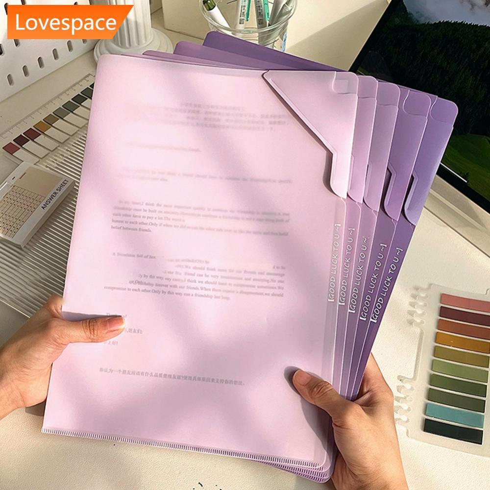 LS-STORE 5 Pçs/Set Gradiente Cor Pasta De Arquivo Portátil Documento Teste Armazenamento De Papel Organização Saco Estud