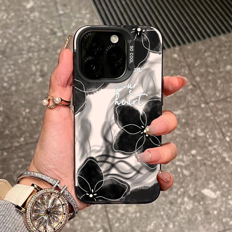 Capa para Anti-impact Samsung  A56 A36 A55 A54 A16 A15 A14 A05SA52 A34 A35 A32 A13 S24 S23 S25 FE Padrão de texto floral