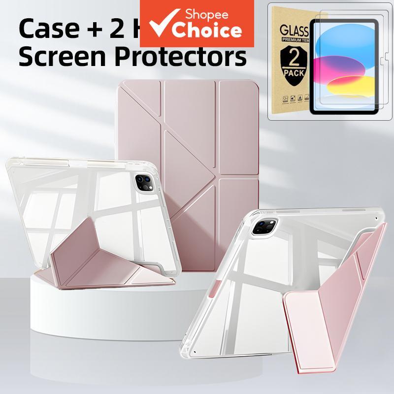 Para iPad: Capa + 2 películas protetoras para iPad 10a/9a geração 10,9/10,2, iPad Air 4/5 10,9, iPad Pro 11 –