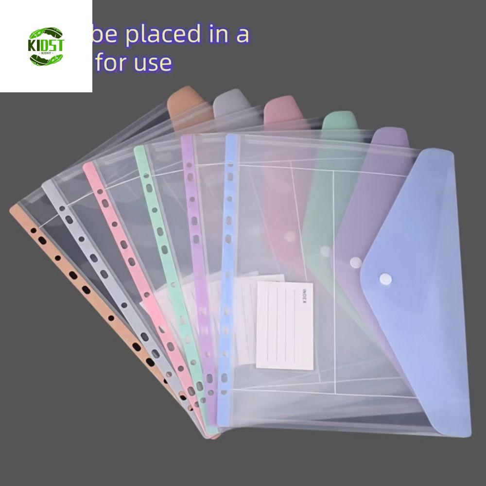 Bolsos Para Fichário KIDST , Organizador De Arquivo Com Fecho De Botão , Bolsa De Folhas Soltas Transparente Documentos 