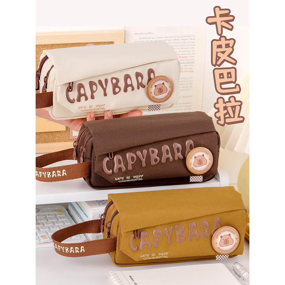 Kapibara Estojo multifuncional de grande capacidade Bolsa de papelaria fofa Capivara 2026 Novo estilo Caixa de papelaria