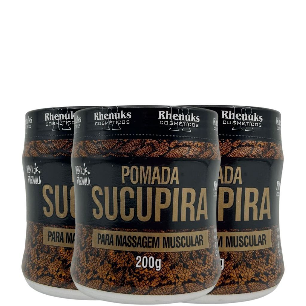 Rhenuks Cosméticos Kit 3 Cremes Sucupira 200g Para Massagem Corporal