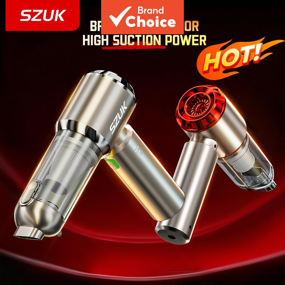 Aspirador de Pó Portátil Potente Sem Fio para Carro SZUK, Motor Brushless, Filtro Lavável, Kit Completo