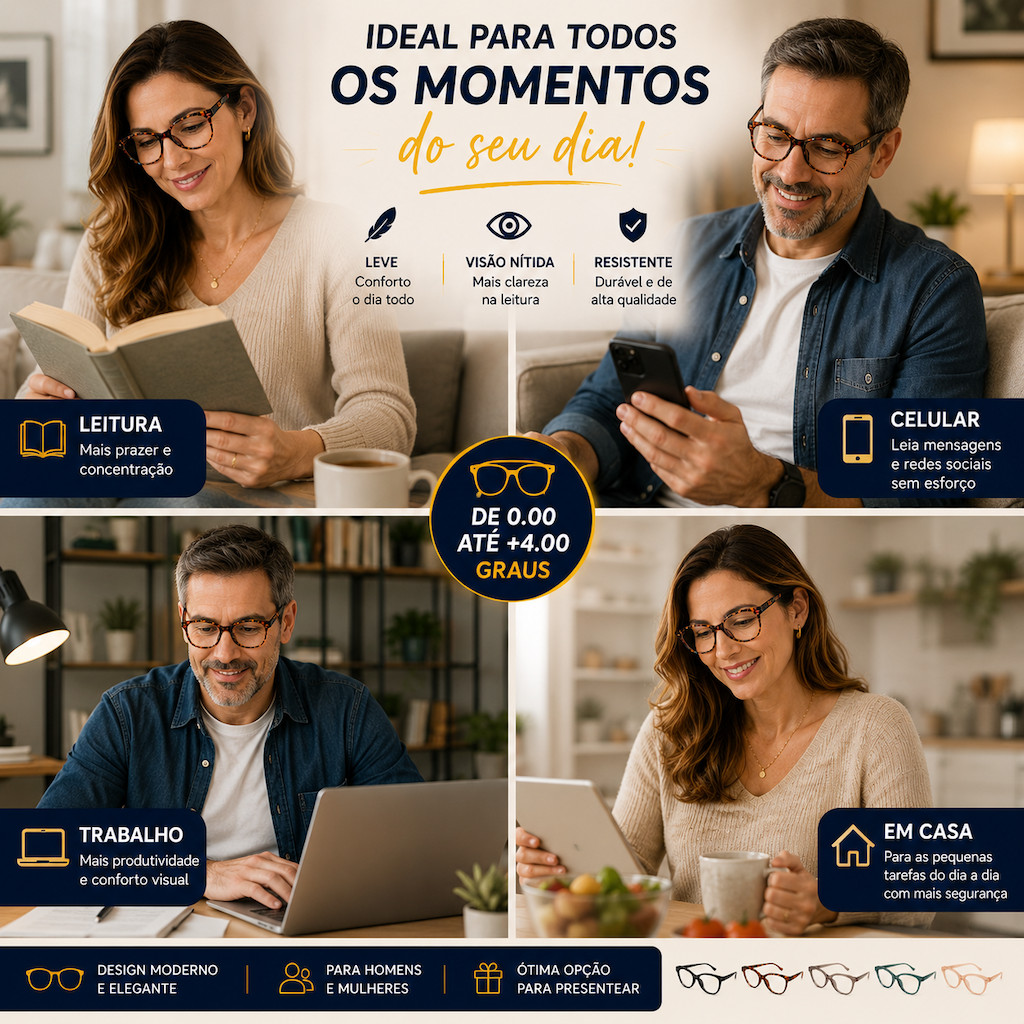 Óculos De Leitura Sem Grau Até +3.50 Feminino Grau P/ Presbiopia — imagem 2 de 2