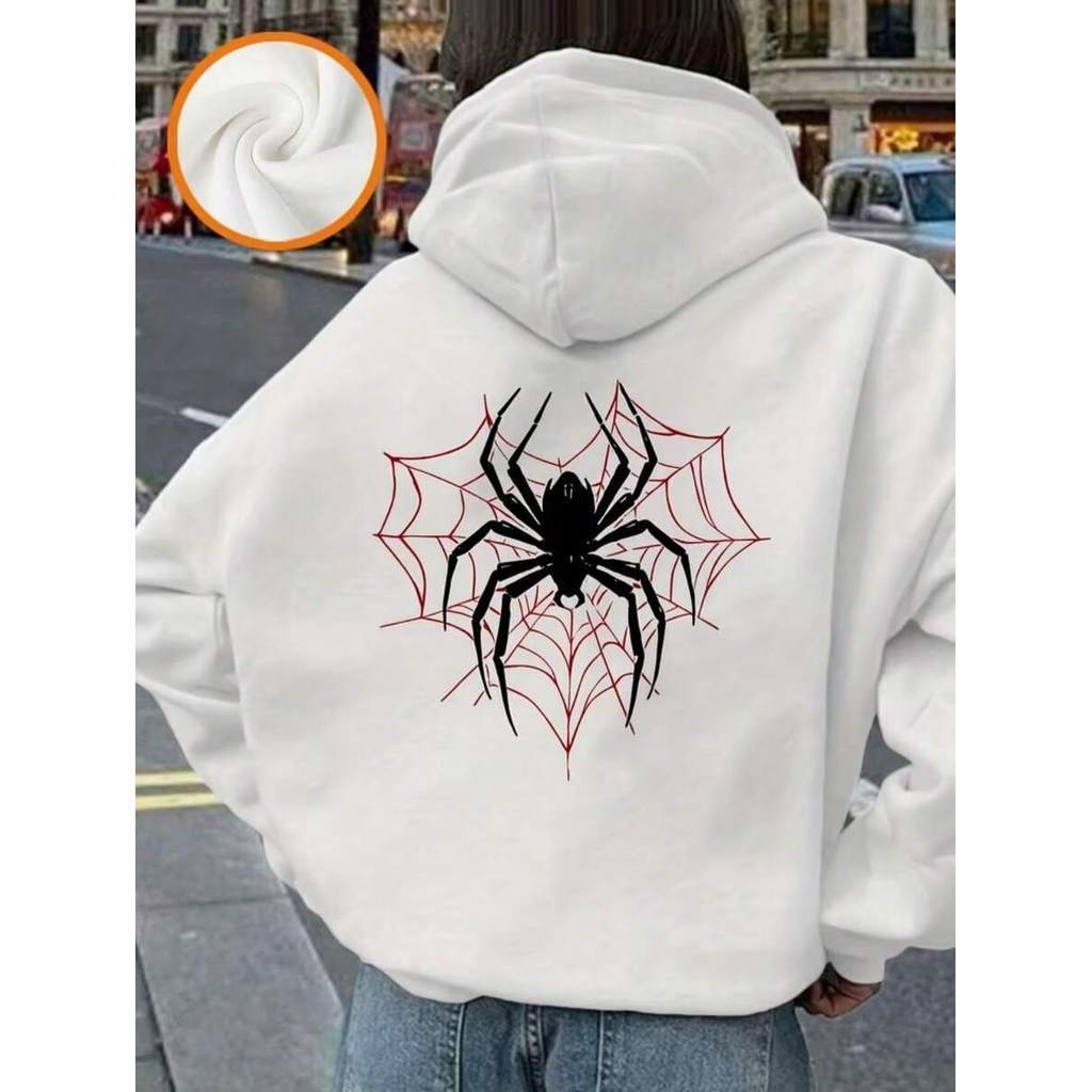 Moletom Canguru Feminino Moda Inverno Blusa de Frio Aranha teia Coração Agasalho