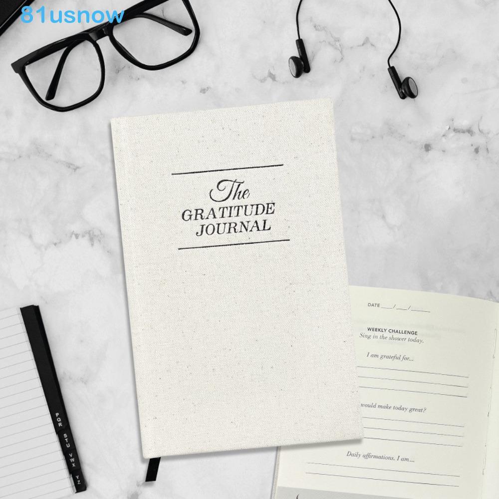 Imagem USNOW1 Caderno De Diário De Gratidão , Marcador De Fita , Capa Dura De Linho , Programação De Papel A5