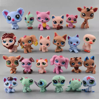 24 Pçs/Set 3-5cm LPS Littlest Pet Shop Stand Pequeno Cabelo Curto Gato Antigo Original Cão Dachshund Pastor Grande Dane