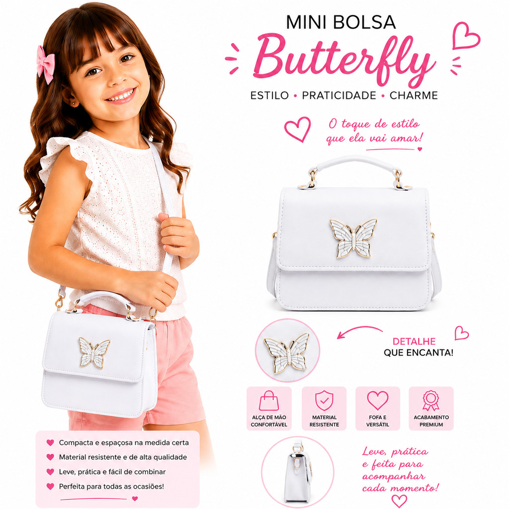 Bolsa Transversal Infantil Blogueirinha Mini Bag Alça Regulável Luxo Princesa Menina Casual Estilosa Pronta Entrega