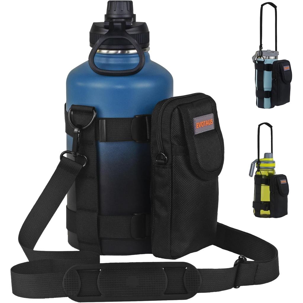 Suporte para Garrafa de Água com Alça - Suporte MOLLE para Garrafa para Caminhada - Ajuste Manual da Alça para Ajuste Pr