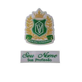 Patch Termocolante Medicina Veterinária - kit Logo + Nome Bordado - MANDAR O NOME RAPIDAMENTE PELO CHAT