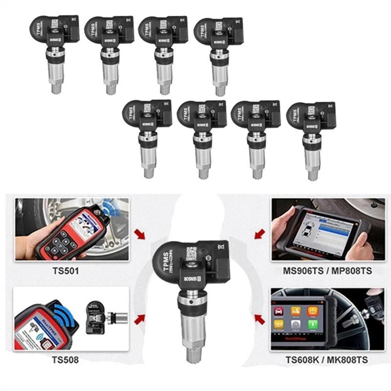 8 Peças Sensor De Pressão Dos Pneus TPMS Para Ferramenta Autel TS408 TS508 ITS600 315MHZ E 433Mhz 2 Em 1 MX Programável 