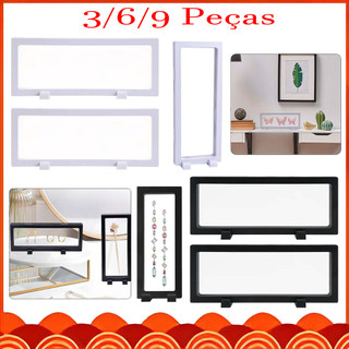 23 x 9 cm, 3/6/9 Peças Organizador de joias, Moldura Flutuante 3D, Suporte Para Moedas, Caixa Suspensão Mágica