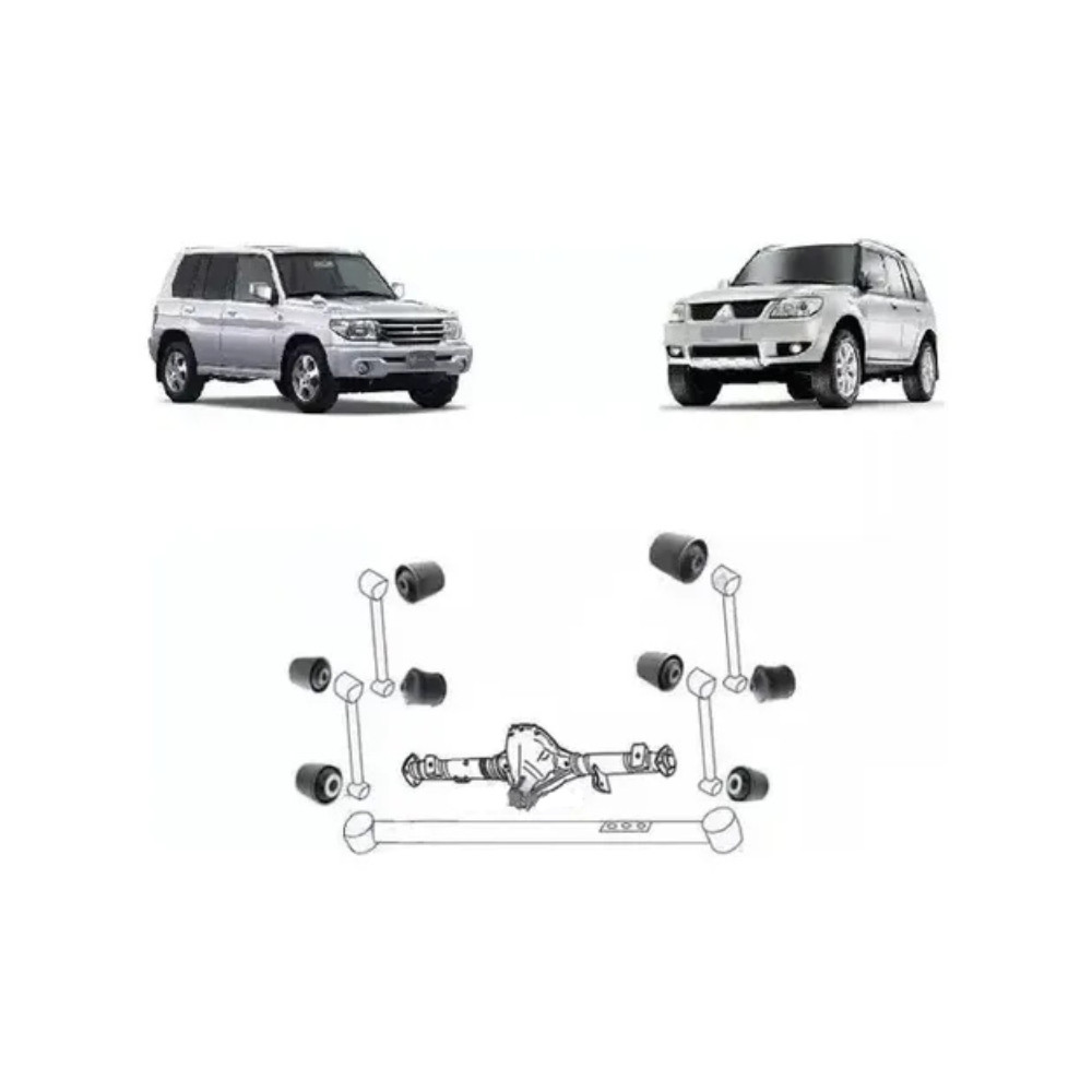 Kit 8 Bucha Braço Tirante Traseiro Mitsubishi Pajero Tr4 Io