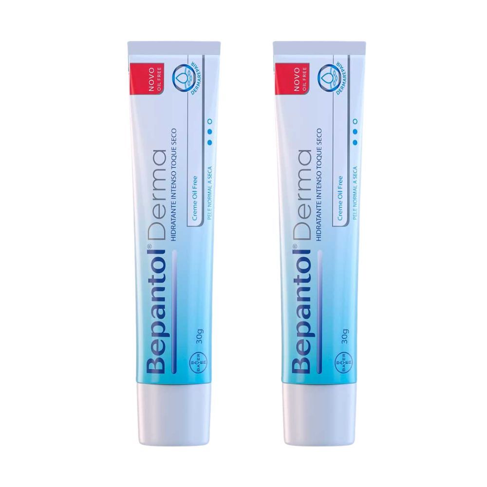 Kit 2 Bepantol Derma Creme Hidratante Toque Seco Oil Free Pele Normal a Seca 30g