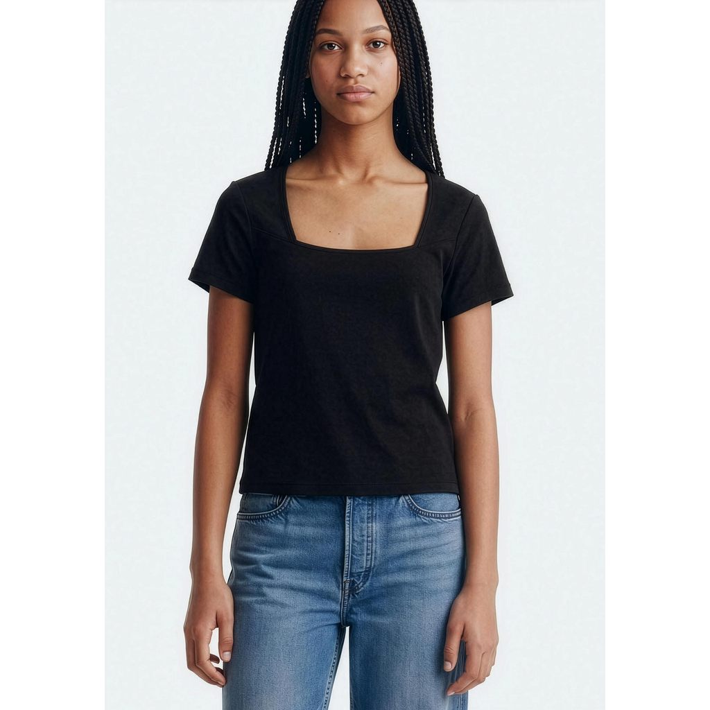 Blusa Teen Manga Curta Decote Quadrado Hering Teen