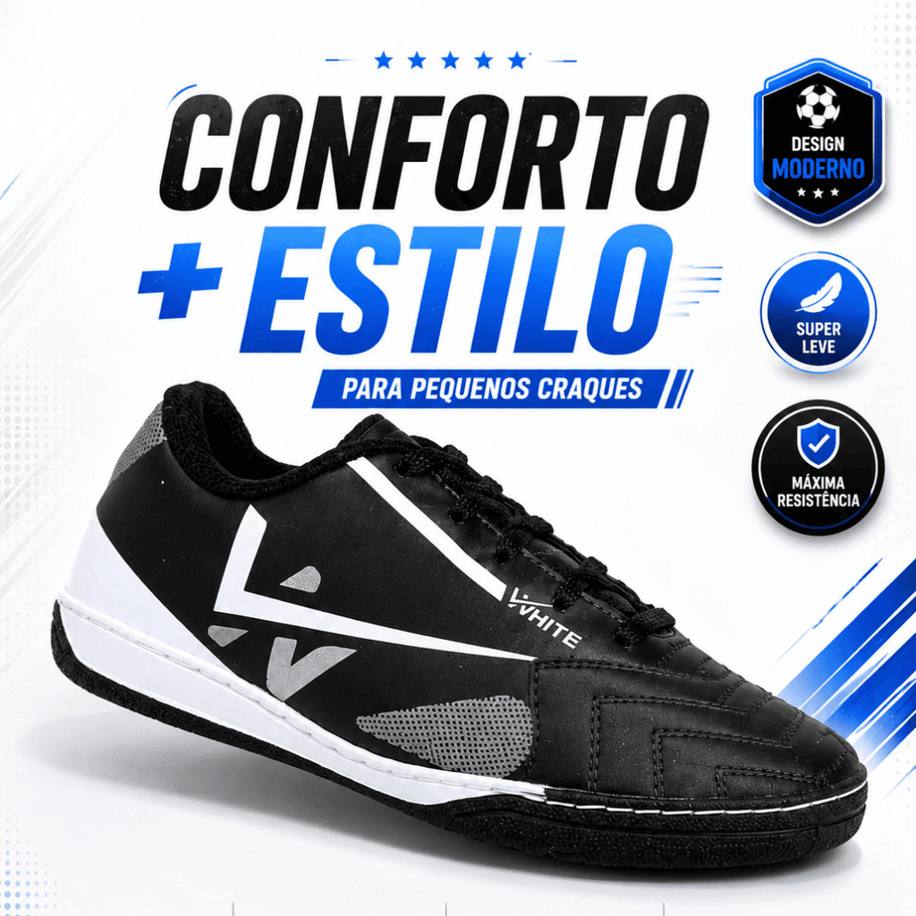 Chuteira Masculina Campo Society Infantil Adulto 26 ao 43 Futebol Confortável e Reforçada Promoção