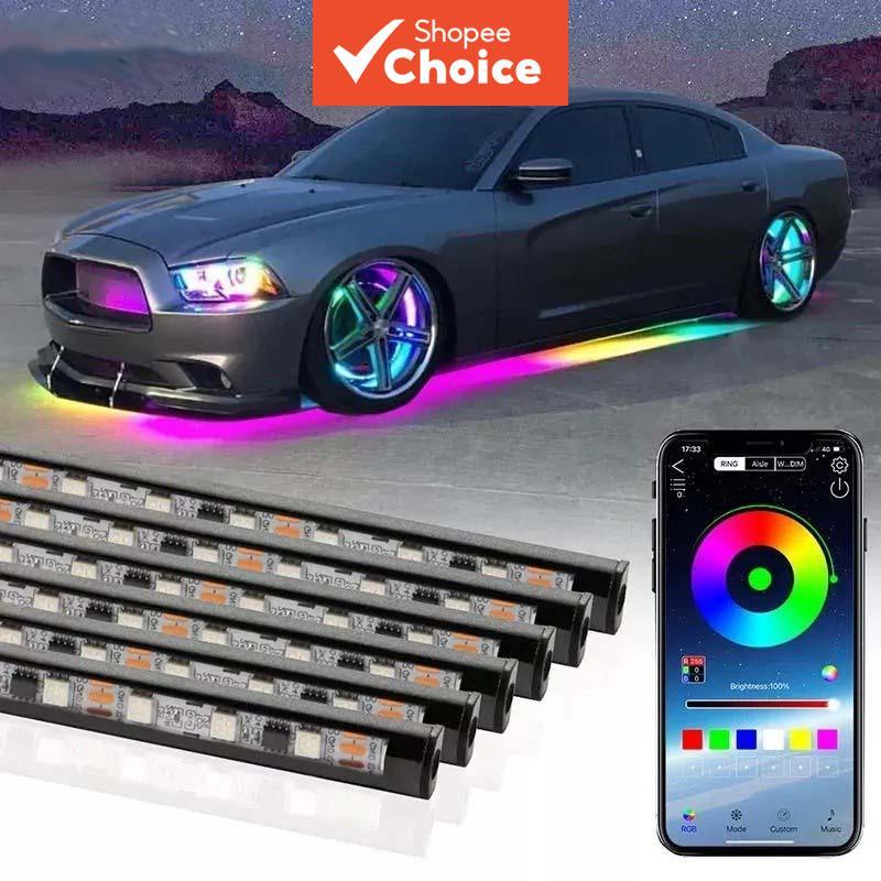 Underglow LED Light Strip RGB Controle De Aplicativo À Prova D'água Multicolorido