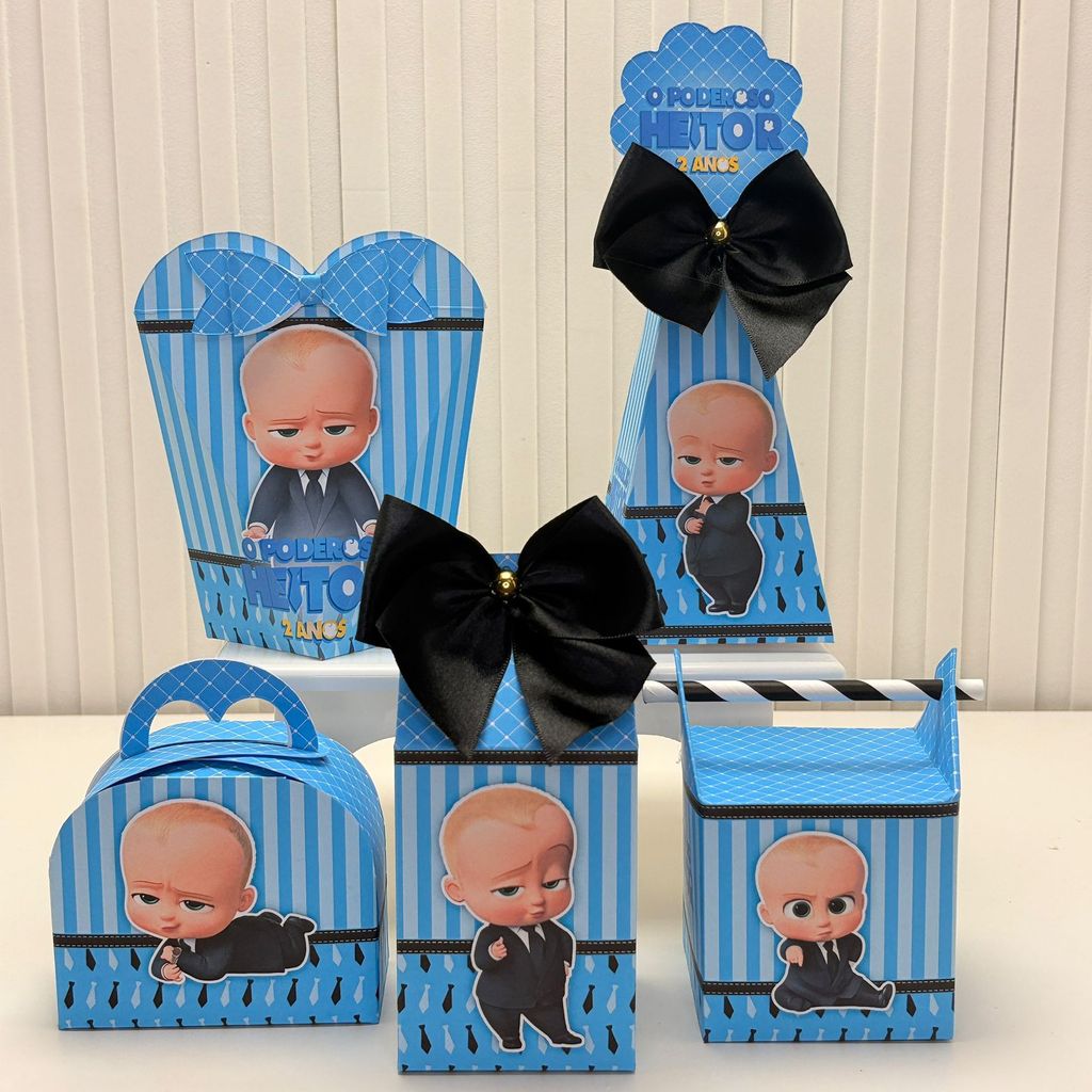 Kit Festa O poderoso Chefinho - Lembrancinhas Caixinha Milk Personalizada Mesversario