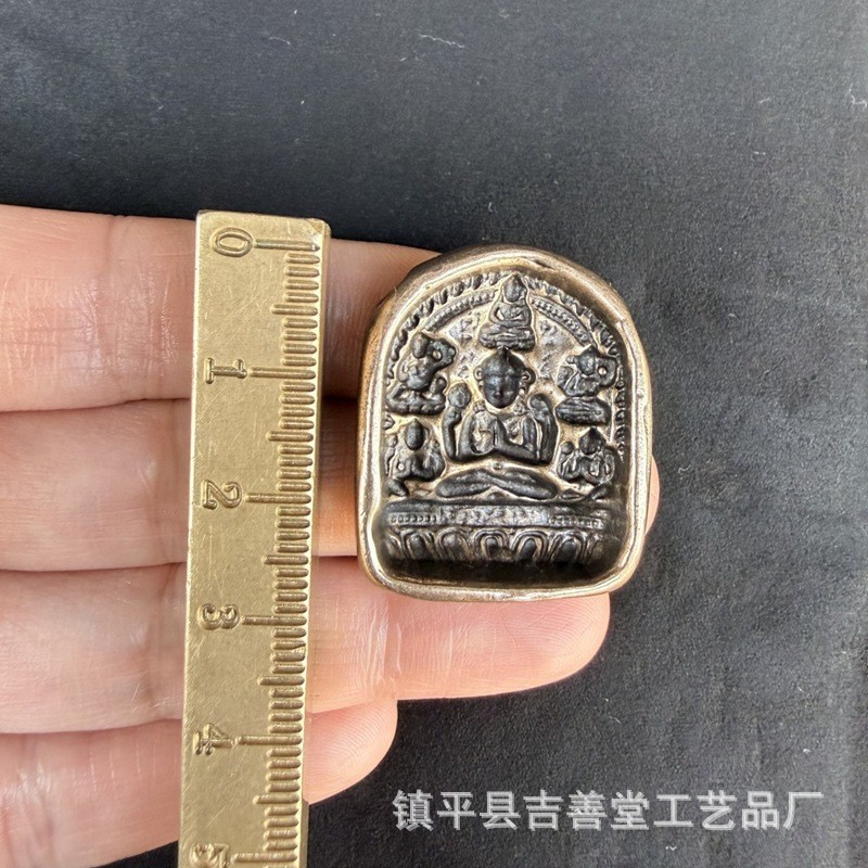 Bronze tibetano esfregando buda artesanato pingente antigo jogar acessórios pingente estátua de buda molde LYAJIE26526 K