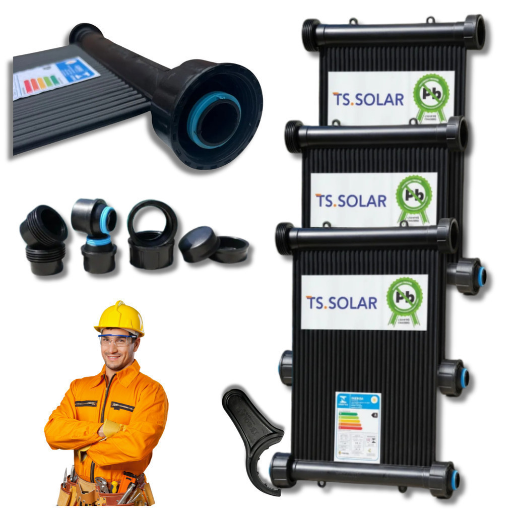 AQUECEDOR AQUECIMENTO SOLAR PISCINA 15000 LITROS  KIT 12 PLACAS 3M x 30CM + KIT INSTALAÇÃO