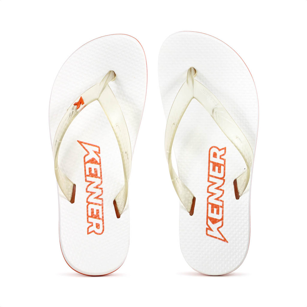 Chinelo Kenner New Summer Branco e Laranja - Masculino