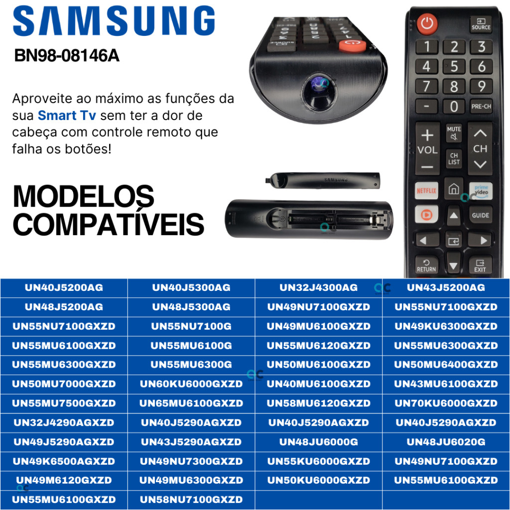 Controle TV UNIVERSAL SMART  Samsung Smart Hub BN98-08146A
