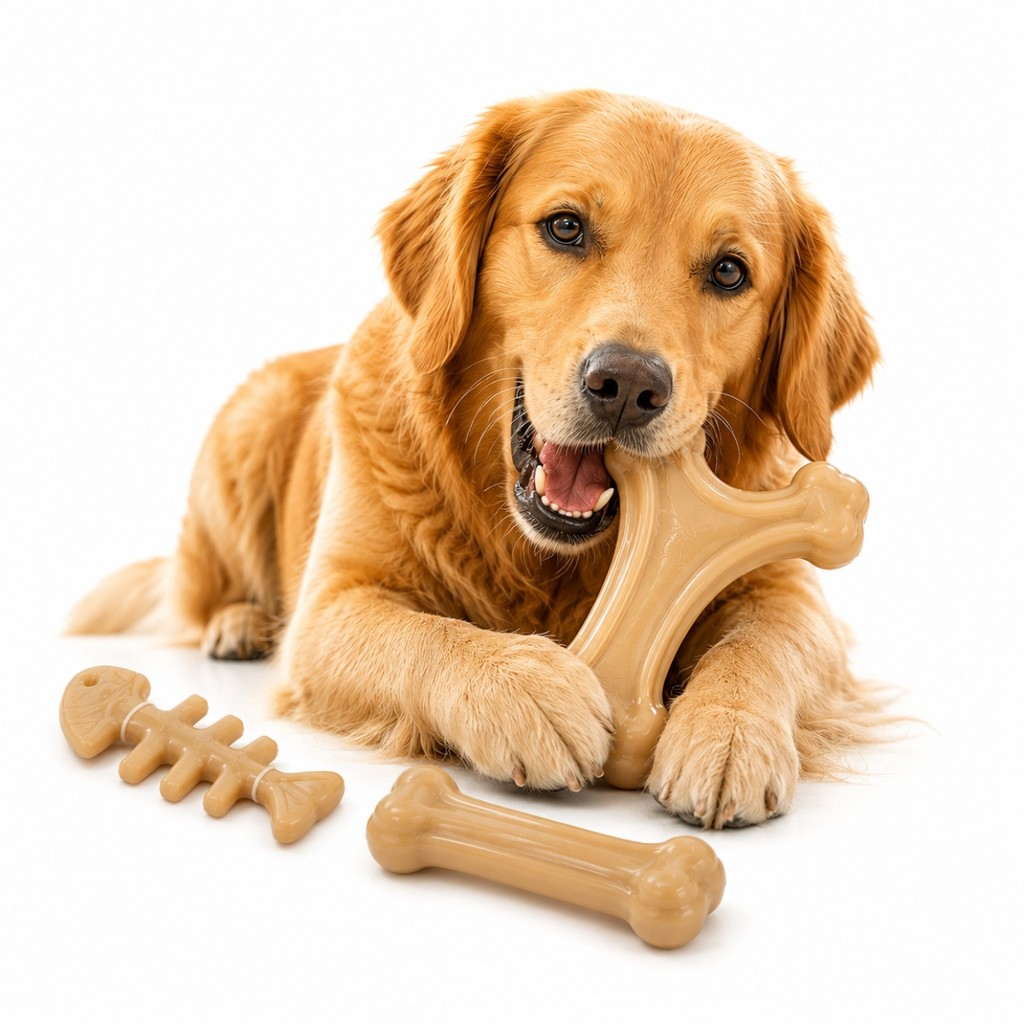 Mordedor Pet Fibra De Bambu Sabor Bacon Resistente Brinquedo Mordedor Cães Fibra Natural De Bambu