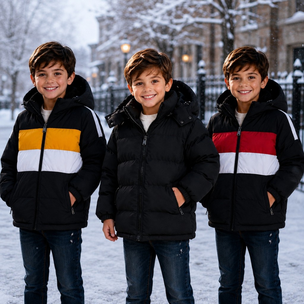 Jaqueta Bobojaco Infantil Casaco Forrada Peluciada Juvenil Inverno Neve Frio Impermeável Com Punho