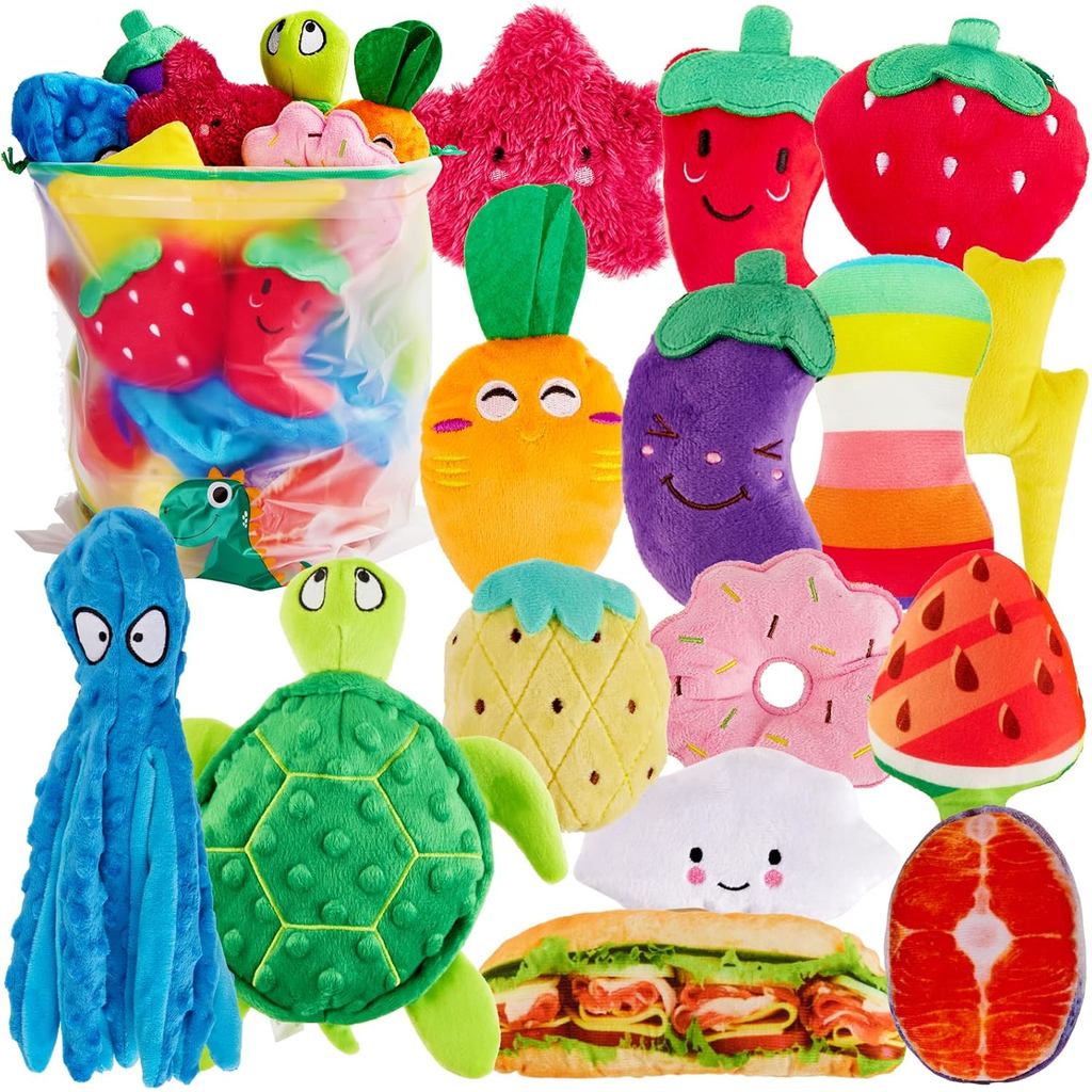 Brinquedos para Cães com Som, Brinquedos para Filhotes Pequenos, Brinquedos Interativos Fofos para Animais de Estimação