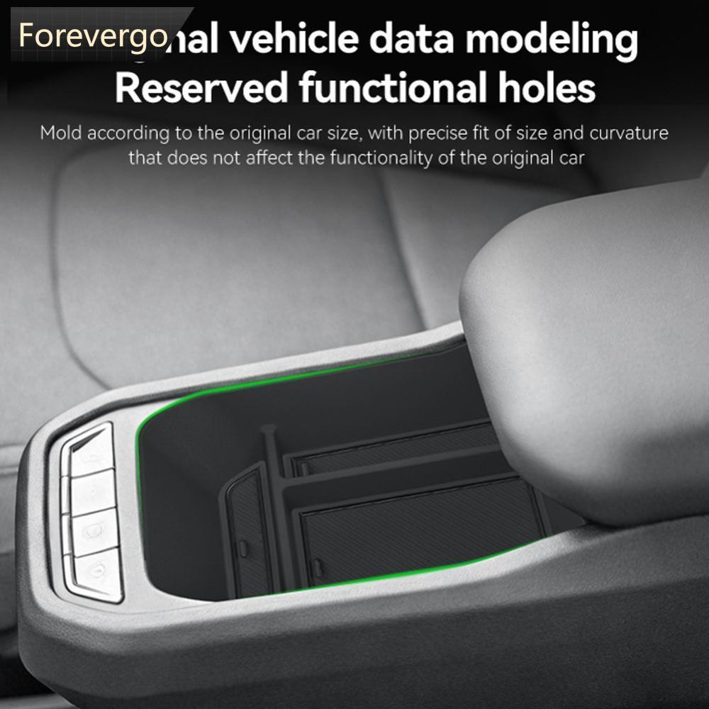 FOREVERGO Caixa De Armazenamento Para Console Central De Carro , Bandeja Organizadora De Apoio De Braço , Acessório Inte