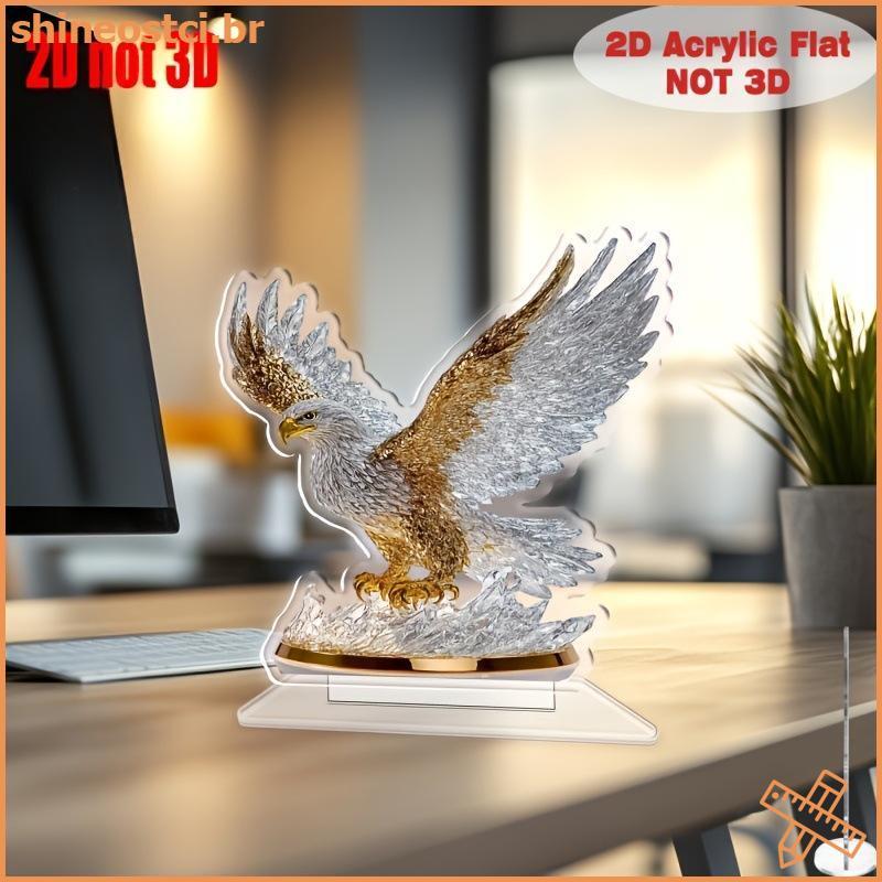 SHINE 1 Peça Nova Águia Batendo 2D Decoração De Mesa Moderna Estatueta De Vaso De Animal Ornamento Plano Acrílico Para C