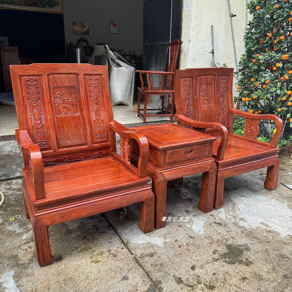Sofá de mogno Pequeno Apartamento Ouriço Sândalo Vermelho Sofá dez mil caracteres Estilo chinês Estilo Ming Sofá pequeno