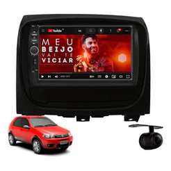 Central Multimídia Fiat Palio Economy Way Preto 2014 À 2018