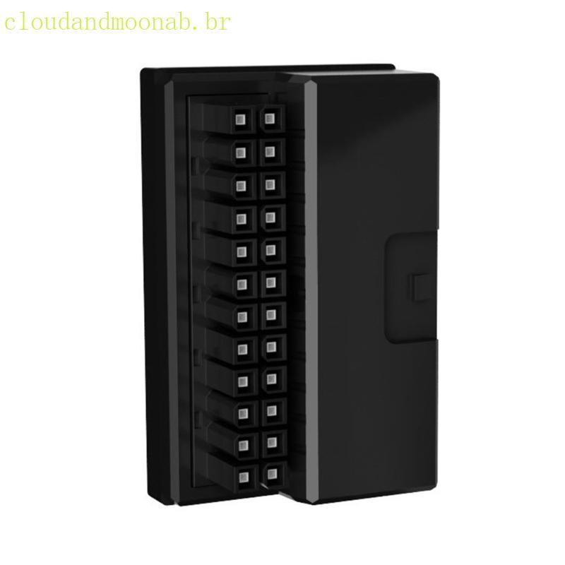 Adaptador Ângulo Reto CLO ATX24Pin Para Caixa Computador Durabilidade ABS Compatibilidade Montagem V