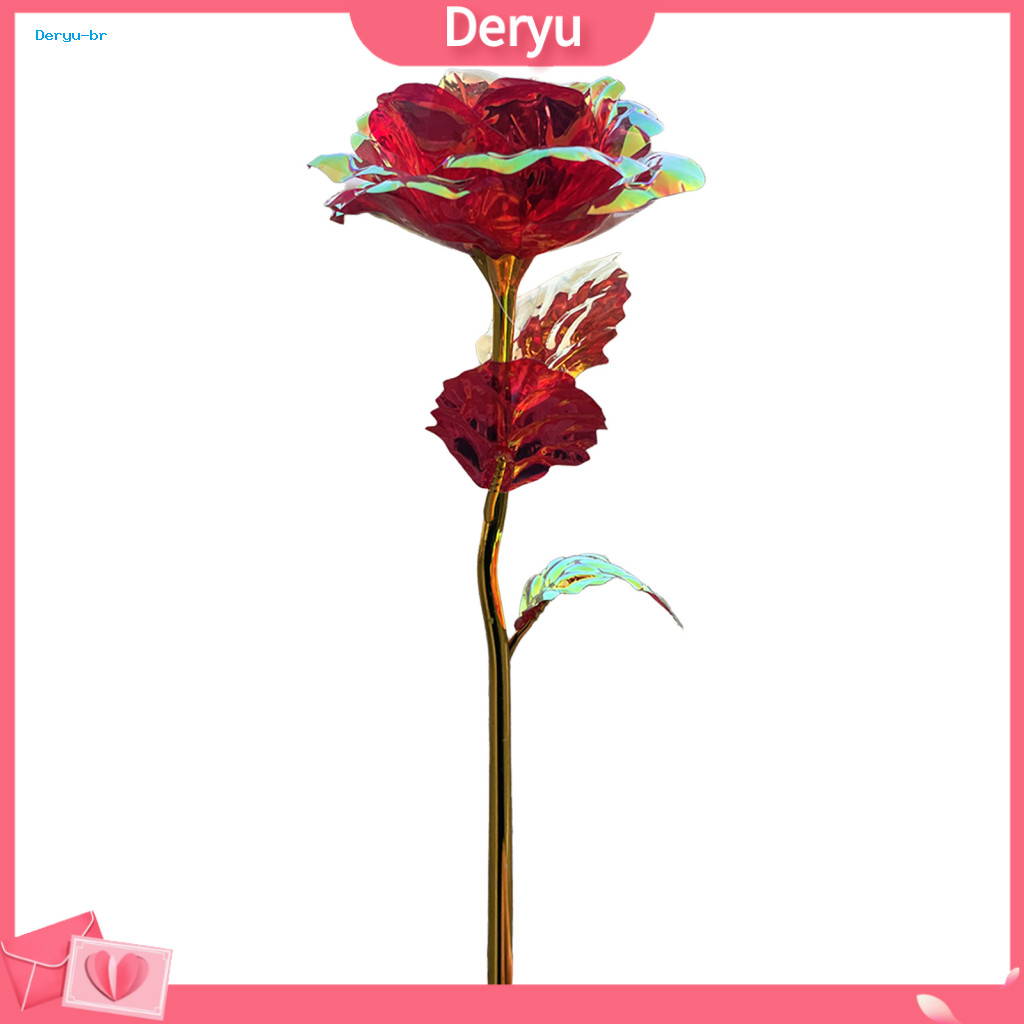 Everlasting Flower Foil Plated Artificial Rose Small Faux Valentine’s Day Wedding Gift Forever for Women Girls Mom Wif