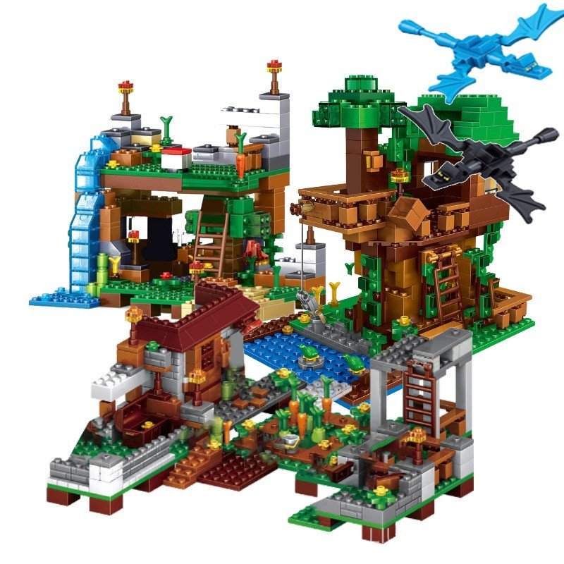 1000 Peças Compatíveis com Lego Minecraft, Brinquedos Educativos Infantis, Conjunto de Construção de Casas, Blocos de Na