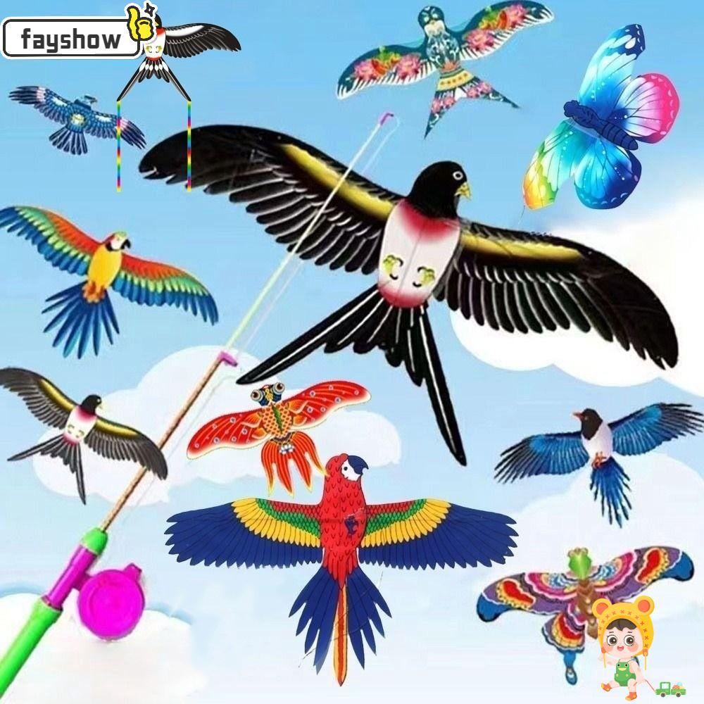 FAYSHOW Pipa De Águia De Plástico , 20 * 12cm Desenhos Animados Grandes Pipas , Brinquedo DIY Crianças Voando Pássaros